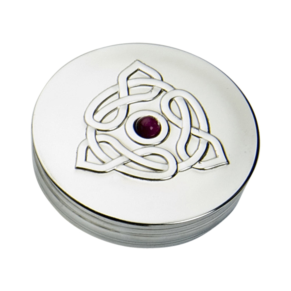 90mm Round Trinket Box  Amethyst   Triangle