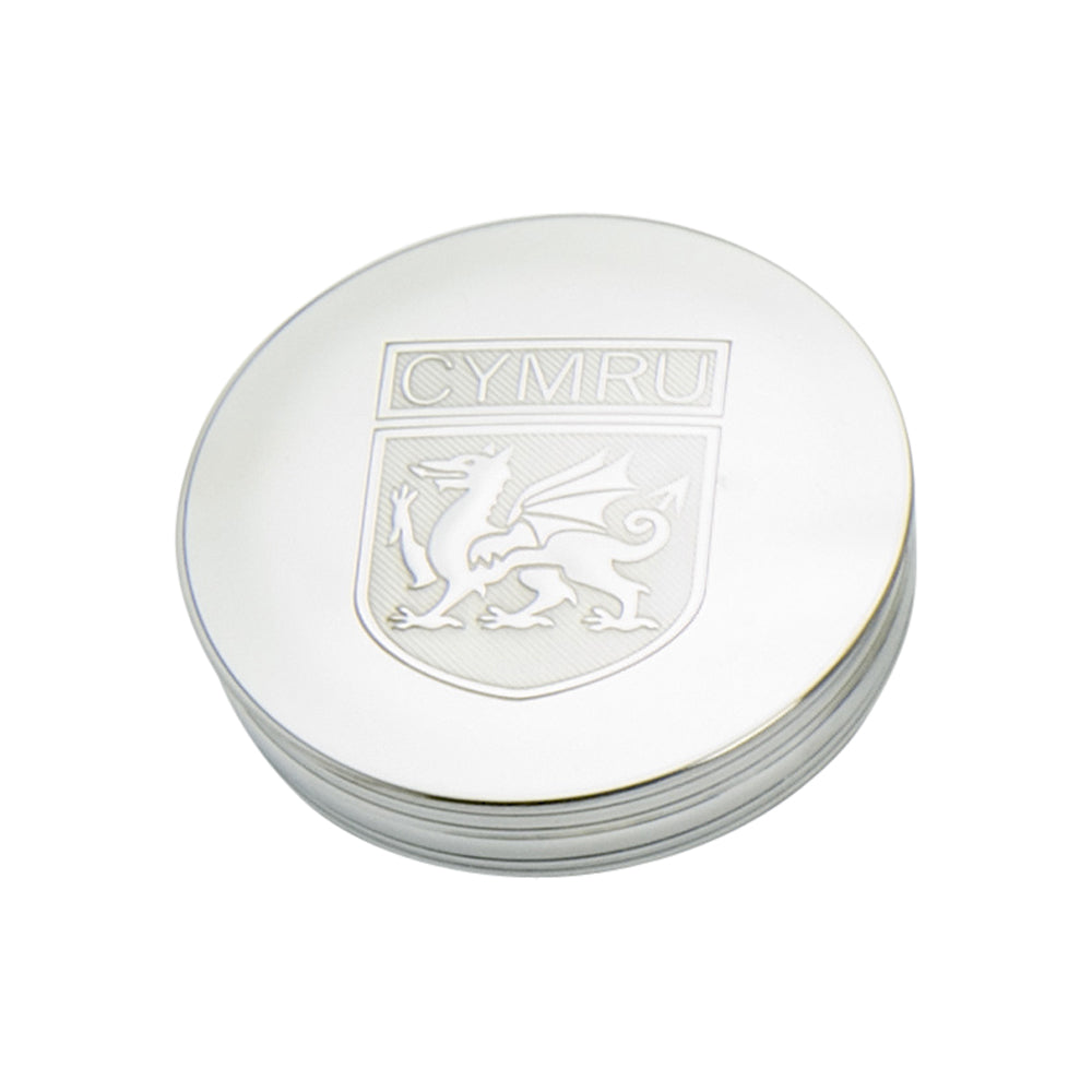 90mm Round Trinket Box Wales Badge