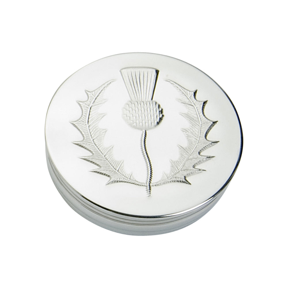 90mm Round Trinket Box Thistle