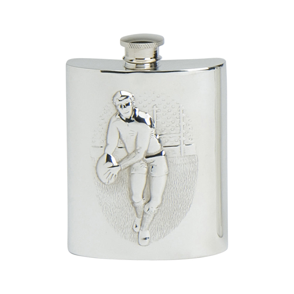 4oz Hip Flask, Stamped Rugby Scene