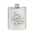 6oz Hip Flask, Stamped Bowling Scene