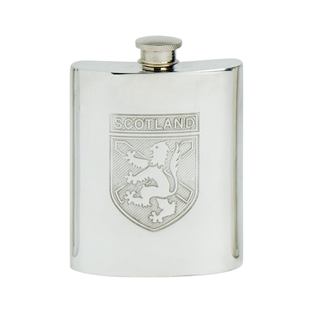 6oz Hip Flask Scotland Badge