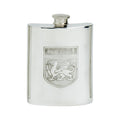 6oz Hip Flask Wales Badge