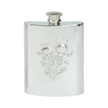 6oz Hip Flask, Stamped Thistle Scene