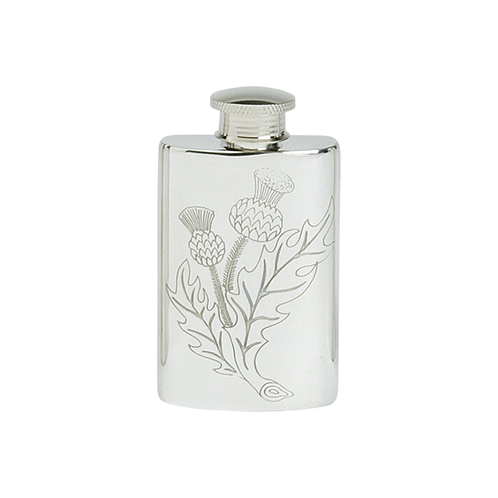 2oz Hip Flask, Stamped Thistle