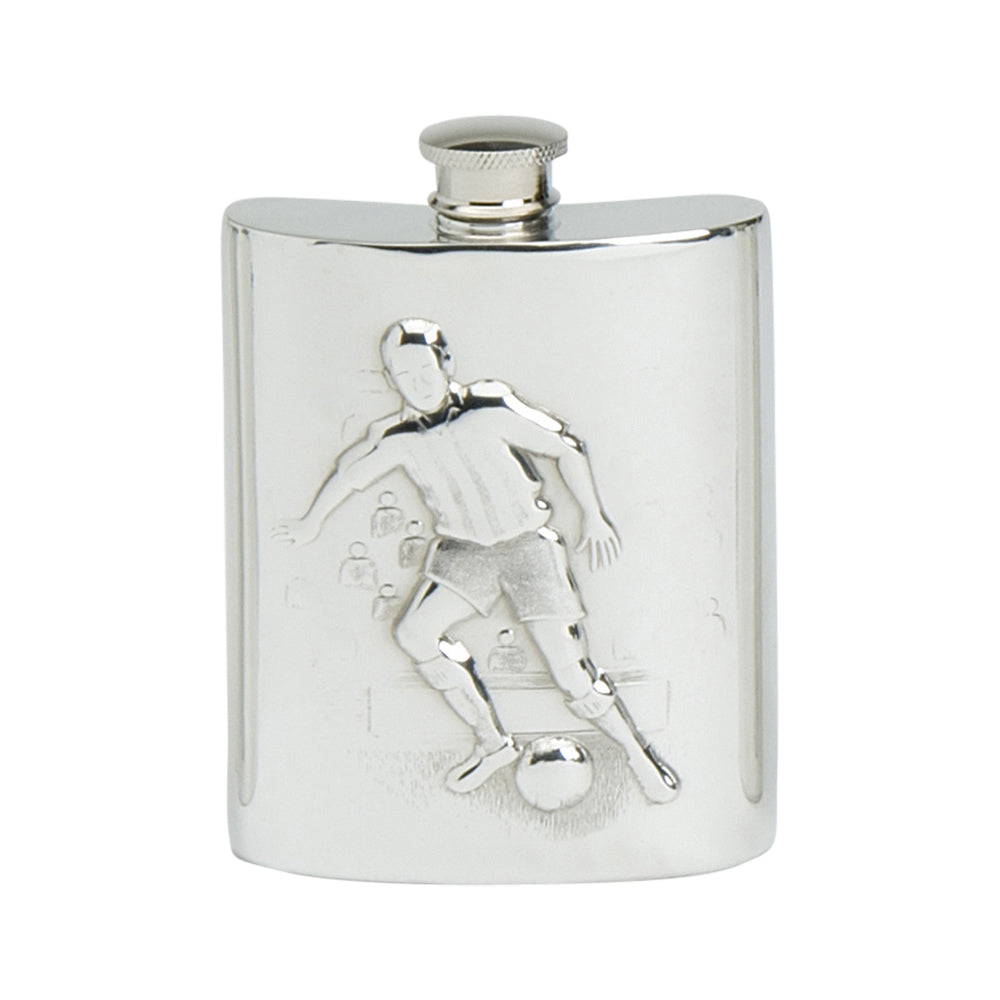 6oz Hip Flask Stamped Football Scene