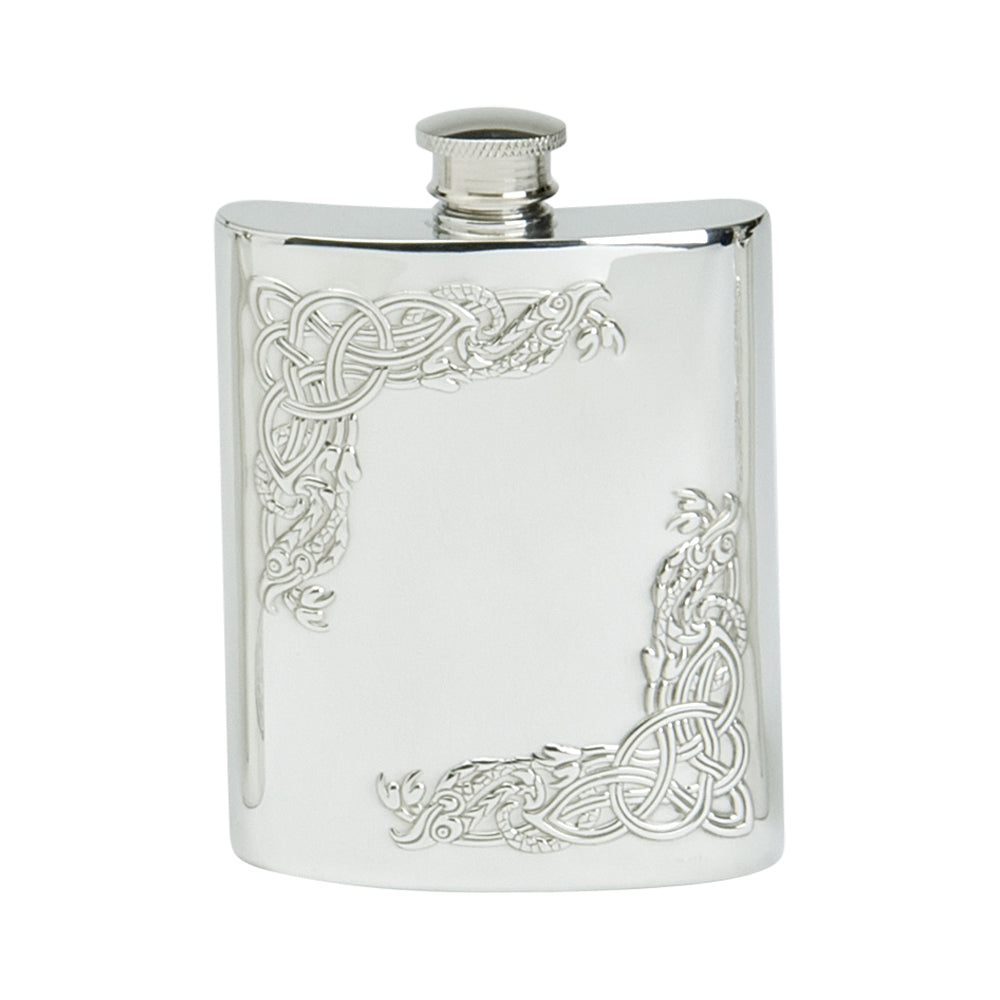 6oz Hip Flask, Serpent/Corner