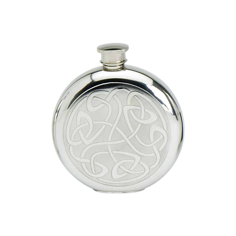 6oz Round Flask Classic. Celtic Scroll