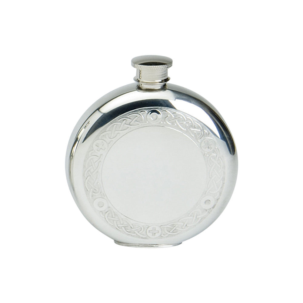 6oz Round Flask Classic, Celtic Wire