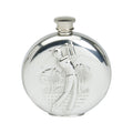 6oz Round Flask. Stamped Golf Scene