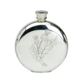 6oz Round Flask. Stamped Thistle