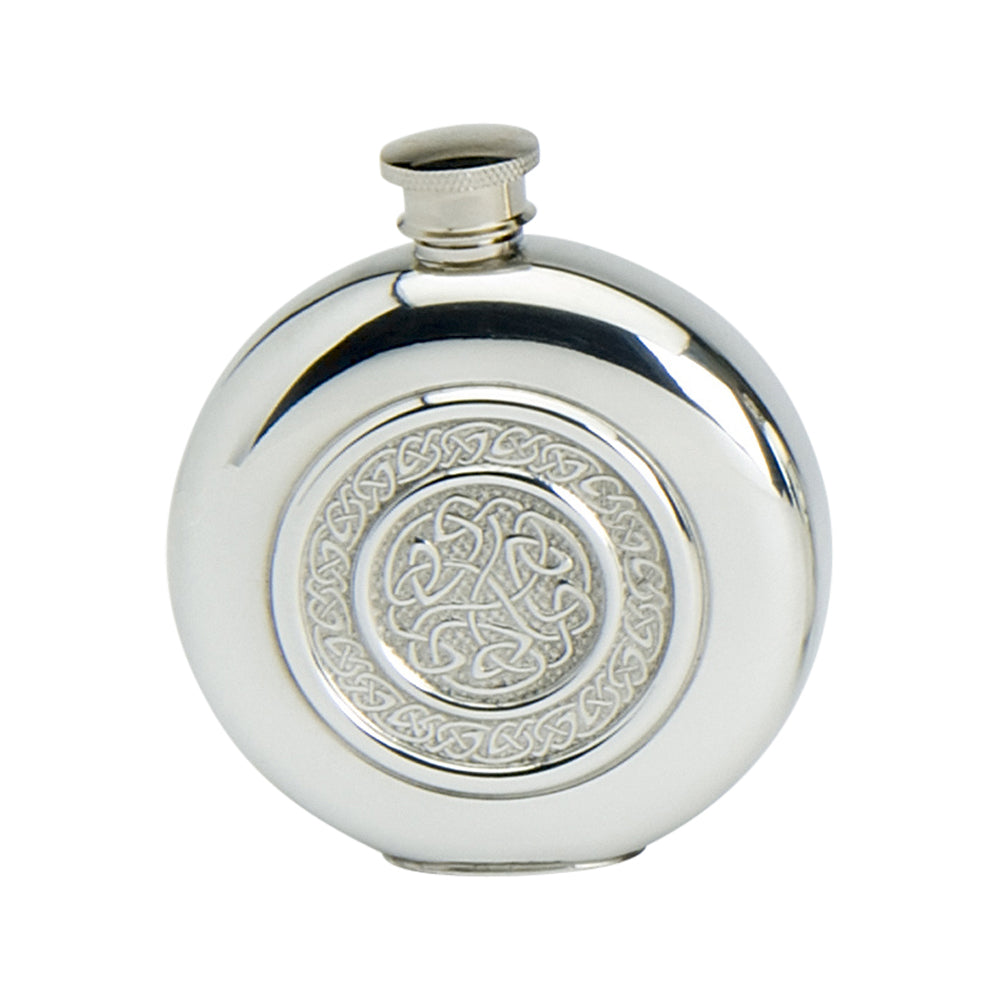 6oz Round Flask with insert, Celtic Rope