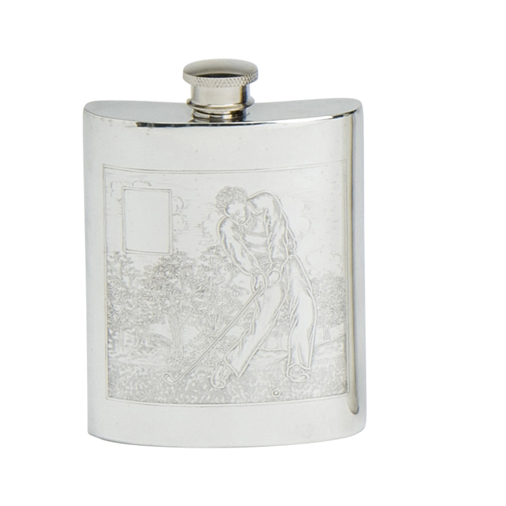 6oz Hip Flask, Golf Scene