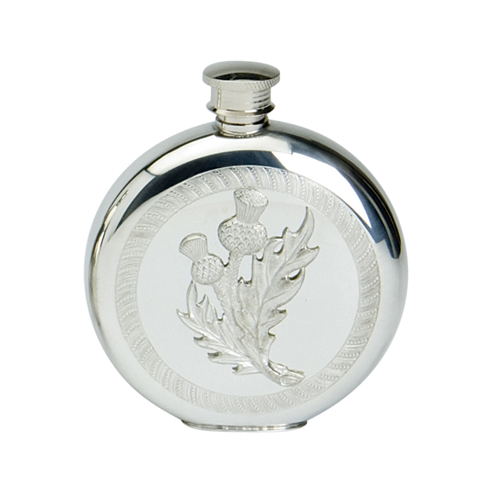 6oz Round Flask, Thistle Badge