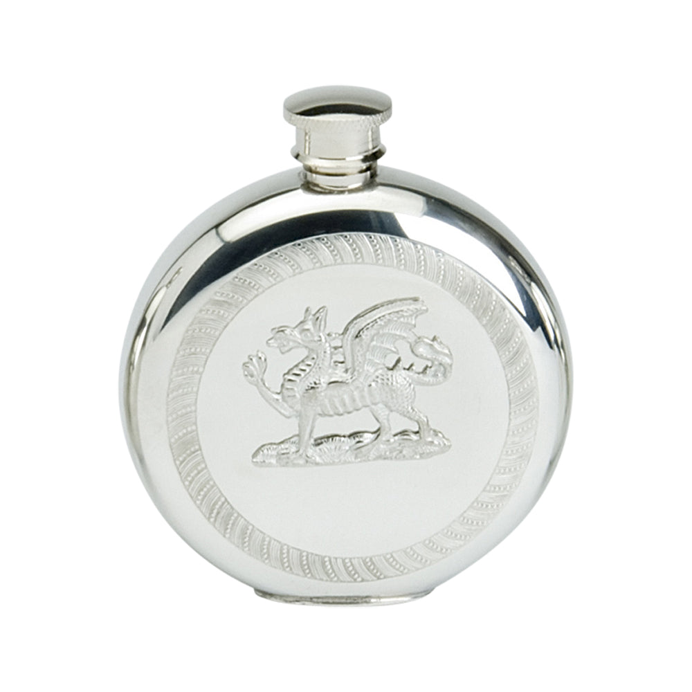 6oz Round Flask, Dragon Badge
