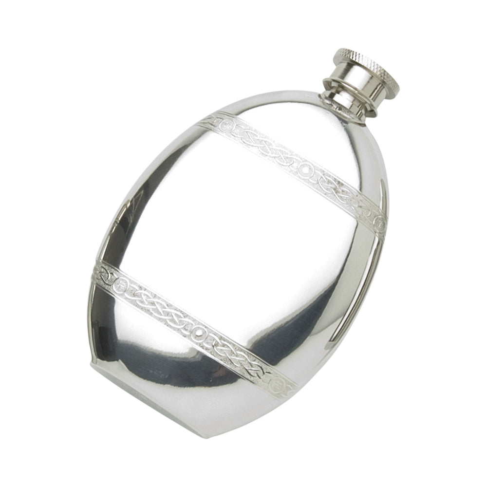 4oz Oval Flask, Celtic Wire
