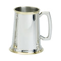 1 Pint Tankard, Plain with Brass, Glass Base