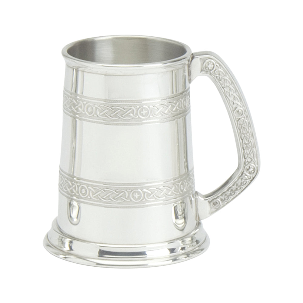 1 Pint Tankard Two Celtic Lines and Celtic Handle
